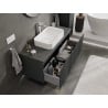 Mexen Rivel szafka łazienkowa podumywalkowa 120 cm z blatem, 1 szuflada, ryflowana , grafit mat - 91A20-12047-1-BFC66