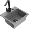 Mexen Milo lavello in granito 1-vasca con rubinetto da cucina Rita, grigio - 6505-71-670300-70-B