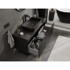 Mexen Rivel mobile da bagno sotto lavabo 120 cm con piano, 1 cassetto, scanalato, nero opaco - 91A20-12047-1-BFC71