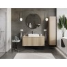 Mexen Rivel mobile da bagno sotto lavabo 120 cm con piano, 1 cassetto, scanalato, rovere - 91A20-12047-1-BFC81