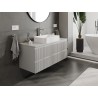 Mexen Rivel armario de baño para lavabo de 120 cm con encimera, 2 cajones, acanalado, gris mate - 91A20-12047-2-BFFC62