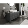 Mexen Rivel badkamerkast onder wasbak 120 cm met blad, 2 laden, geribbeld, grafietmat - 91A20-12047-2-BFFC66