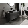 Mexen Rivel armadietto da bagno sotto lavabo 120 cm con piano, 2 cassetti, scanalato, nero opaco - 91A20-12047-2-BFFC71