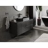 Mexen Rivel mobile da bagno sottolavabo 120 cm con piano, 2 cassetti, scanalato, nero opaco - 91A20-12047-2-BFFC71