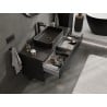 Mexen Rivel szafka łazienkowa podumywalkowa 120 cm z blatem, 2 szuflady, ryflowana , czarna mat - 91A20-12047-2-BFFC71