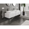 Mexen Rivel mobile da bagno sottolavabo 140 cm con piano, 1 cassetto, scanalato, bianco opaco - 91A20-14023-1-BFC01