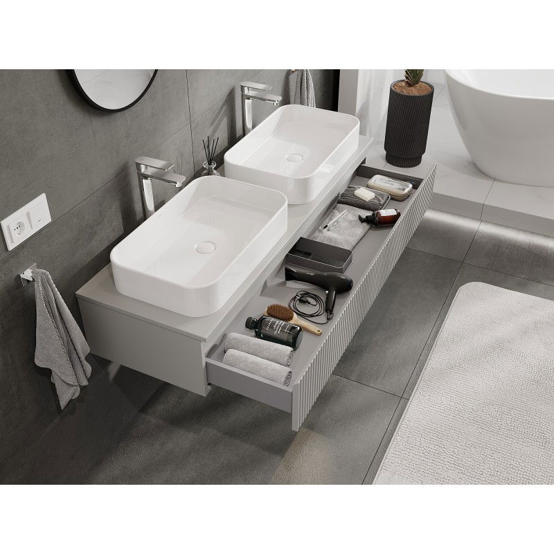 Mexen Rivel ντουλάπι μπάνιου κάτω από τον νιπτήρα 140 cm με πάγκο, 1 συρτάρι,