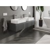 Mexen Rivel vannas istabas skapītis zem izlietnes 140 cm ar virsmu, 1 atvilktne, rievots, matēts grafīts