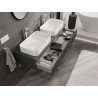 Mexen Rivel armario de baño para debajo del lavabo de 140 cm con encimera, 1 cajón, ranurado, grafito mate