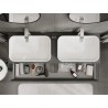 Mexen Rivel armario de baño para debajo del lavabo de 140 cm con encimera, 1 cajón, ranurado, grafito mate