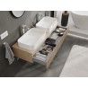 Mexen Rivel mueble de baño bajo lavabo de 140 cm con encimera, 1 cajón, ranurado, roble - 91A20-14023-1-BFC81