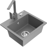 Mexen Milo lavello in granito a 1 vasca con miscelatore cucina Rita, grigio - 6505-71-670300-71