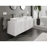 Mexen Rivel mobiletto da bagno sottolavabo 140 cm con piano, 2 cassetti, scanalato, bianco opaco - 91A20-14047-2-BFFC01