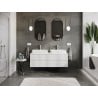 Mexen Rivel 140 cm bathroom cabinet with countertop, 2 drawers, fluted, white matte - 91A20-14047-2-BFFC01