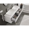 Mexen Rivel armario de baño de 140 cm bajo lavabo con encimera, 2 cajones, estriado, blanco mate - 91A20-14047-2-BFFC01
