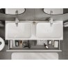 Mexen Rivel armario de baño bajo lavabo 140 cm con encimera, 2 cajones, acanalado, blanco mate - 91A20-14047-2-BFFC01