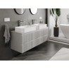 Mexen Rivel meuble de salle de bains sous lavabo 140 cm avec plan, 2 tiroirs, rainuré, gris mat - 91A20-14047-2-BFFC62