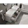 Mexen Rivel bathroom vanity 140 cm with countertop, 2 drawers, grooved, matte gray - 91A20-14047-2-BFFC62