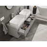 Mexen Rivel szafka łazienkowa podumywalkowa 140 cm z blatem, 2 szuflady, ryflowana , szara mat - 91A20-14047-2-BFFC62