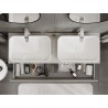 Mexen Rivel Badezimmerschrank unter dem Waschbecken 140 cm mit Arbeitsplatte, 2 Schubladen, geriffelt, grau matt
