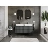 Mexen Rivel badkamerkast onder de wasbak 140 cm met blad, 2 laden, geribbeld, grafiet mat - 91A20-14047-2-BFFC66