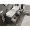 Mexen Rivel szafka łazienkowa podumywalkowa 140 cm z blatem, 2 szuflady, ryflowana , grafit mat - 91A20-14047-2-BFFC66