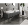 Mexen Rivel mueble de baño bajo lavabo de 160 cm con encimera, 1 cajón, acanalado, grafito mate - 91A20-16023-1-BFC66