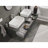 Mexen Rivel mobiletto da bagno sotto lavabo 160 cm con piano, 1 cassetto, scanalato, grafite opaco - 91A20-16023-1-BFC66