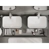 Mexen Rivel mueble de baño bajo lavabo de 160 cm con encimera, 1 cajón, acanalado, grafito mate - 91A20-16023-1-BFC66