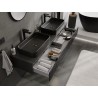 Mexen Rivel szafka łazienkowa podumywalkowa 160 cm z blatem, 1 szuflada, ryflowana , czarna mat - 91A20-16023-1-BFC71
