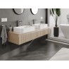 Mexen Rivel Mobile da bagno sottolavabo 160 cm con piano, 1 cassetto, scanalato, rovere - 91A20-16023-1-BFC81