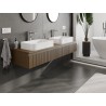 Mexen Rivel mobiletto da bagno sottolavabo 160 cm con piano, 1 cassetto, scanalato, noce - 91A20-16023-1-BFC86