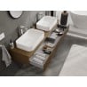 Mexen Rivel bathroom vanity cabinet 160 cm with countertop, 1 drawer, grooved, walnut - 91A20-16023-1-BFC86