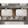 Mexen Rivel badkamerkast onder wastafel 160 cm met blad, 1 lade, geribbeld, walnoot - 91A20-16023-1-BFC86