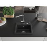 Mexen Milo fregadero de granito de 1 seno con grifo de cocina Rita, negro/plateado metálico - 6505-73-670300-00