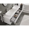 Mexen Rivel meuble sous-lavabo 160 cm avec plateau, 2 tiroirs, rainuré, blanc mat - 91A20-16047-2-BFFC01