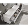 Mexen Rivel mobile bagno sotto lavabo 160 cm con piano, 2 cassetti, scanalato, bianco opaco - 91A20-16047-2-BFFC01