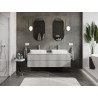 Mexen Rivel mobile bagno sottolavabo 160 cm con piano, 2 cassetti, scanalato, grigio opaco - 91A20-16047-2-BFFC62