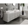 Mexen Rivel mueble de baño para lavabo 160 cm con encimera, 2 cajones, acanalado, gris mate - 91A20-16047-2-BFFC62