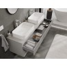 Mexen Rivel mueble de baño para lavabo 160 cm con encimera, 2 cajones, acanalado, gris mate - 91A20-16047-2-BFFC62