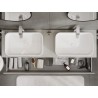 Mexen Rivel armoire de salle de bain sous lavabo 160 cm avec plateau, 2 tiroirs, rainurée, gris mat - 91A20-16047-2-BFFC62