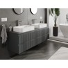 Mexen Rivel mobile da bagno sotto lavabo 160 cm con piano, 2 cassetti, scanalato, grafite opaco - 91A20-16047-2-BFFC66