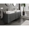 Mexen Rivel szafka łazienkowa podumywalkowa 160 cm z blatem, 2 szuflady, ryflowana , grafit mat - 91A20-16047-2-BFFC66