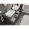 Mexen Rivel armario de baño debajo del lavabo de 160 cm con encimera, 2 cajones, acanalado, grafito mate - 91A20-16047-2-BFFC66