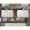 Mexen Rivel mueble de baño bajo lavabo 160 cm con encimera, 2 cajones, ranurada, nogal - 91A20-16047-2-BFFC86