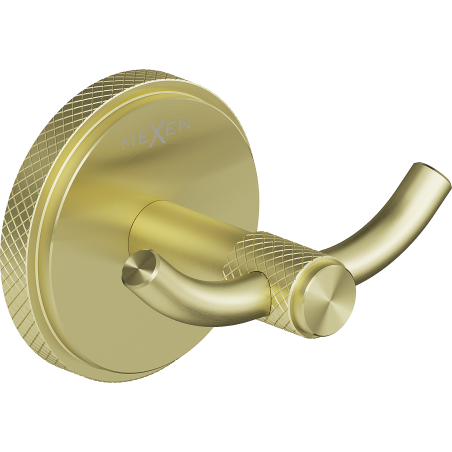Mexen Gravo διπλό άγκιστρο για πετσέτα, βουρτσισμένο χρυσό - 70A93012-55