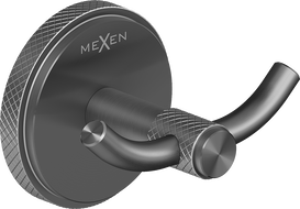 Mexen Gravo double towel hook, brushed gun gray - 70A93012-66