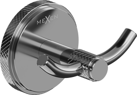Mexen Gravo duebel Handduchhaken, Schwaarz Chrom - 70A93012-73