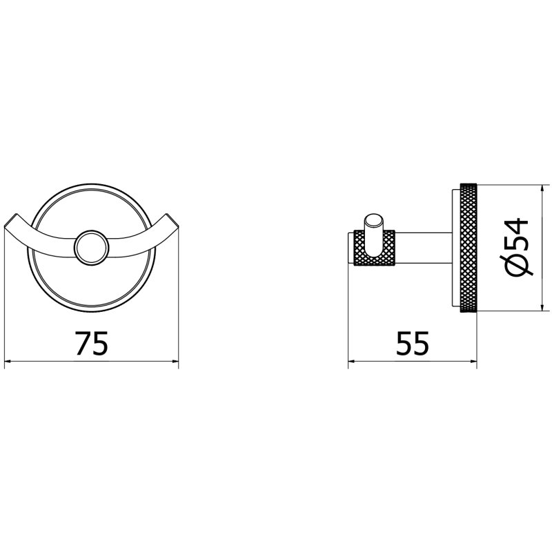Mexen Gravo διπλό άγκιστρο για πετσέτα, βουρτσισμένο νικέλιο - 70A93012-97