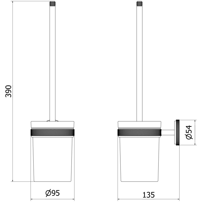 Mexen Gravo toiletborstel, chroom - 70A93071-00